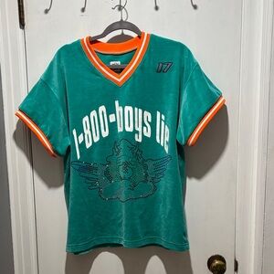 BOYS LIE 1-800 home run hero velour jersey top